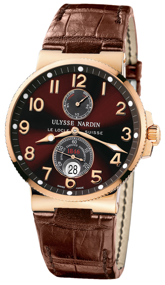 Ulysse Nardin Marine Watches Mens Brown Self winding Automatic Chronometer 266-66-625 Watch