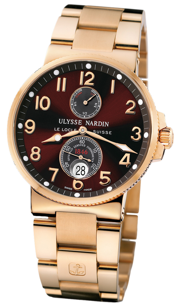 Ulysse Nardin Marine Watches Mens Brown Self winding Automatic Chronometer 266-66-8-625 Watch