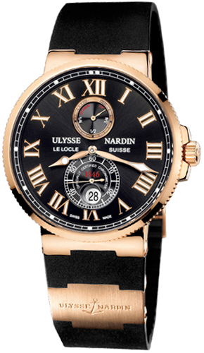 Ulysse Nardin Marine Watches Mens Black Self winding Automatic Chronometer 266-67-3-42 Watch