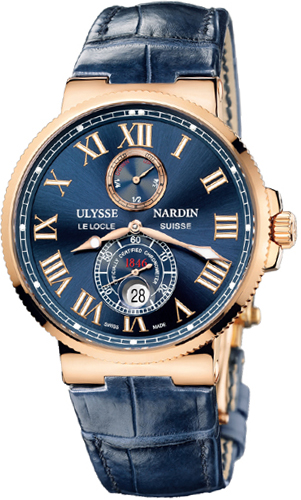 Ulysse Nardin Marine Watches Mens Blue Self winding Automatic Chronometer 266-67-43 Watch