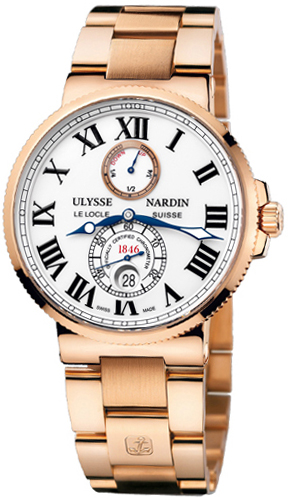 Ulysse Nardin Marine Watches Mens White Self winding Automatic Chronometer 266-67-8M-40 Watch