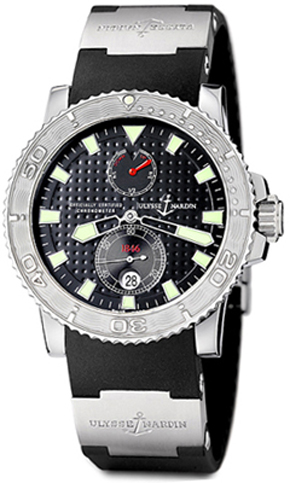 Ulysse Nardin Marine Watches Mens Black Self winding Automatic Chronometer 263-33-3-92 Watch
