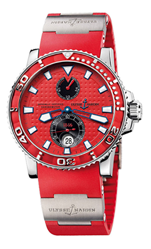 Ulysse Nardin Marine Watches Mens Red Self winding Automatic Chronometer 263-33-3-96 Watch