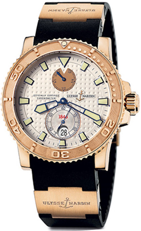 Ulysse Nardin Marine Watches Mens Silver Self winding Automatic Chronometer 266-33-3A-90 Watch