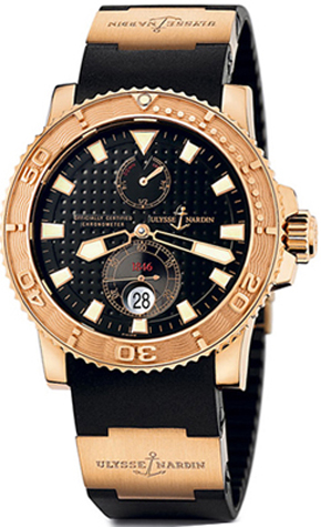 Ulysse Nardin Marine Watches Mens Black Self winding Automatic Chronometer 266-33-3A-92 Watch