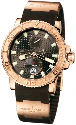 Ulysse Nardin Marine Watches Mens Brown Self winding Automatic Chronometer 266-33-3A-925 Watch