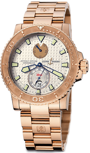 Ulysse Nardin Marine Watches Mens Silver Self winding Automatic Chronometer 266-33-8-90 Watch