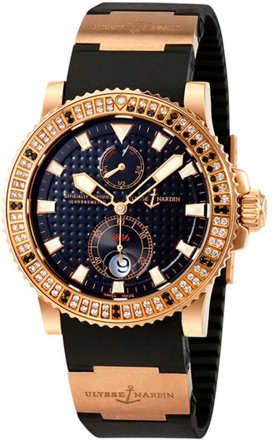 Ulysse Nardin Marine Watches Mens Black Self winding Automatic Chronometer 266-34-3A-92 Watch