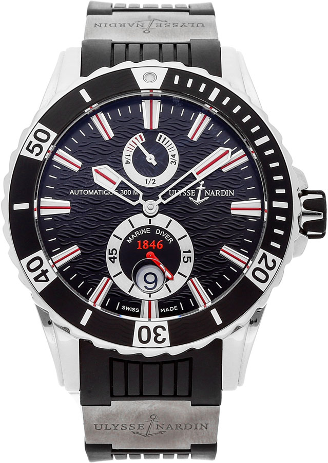 Ulysse Nardin Marine Watches Mens Black Self winding Automatic Chronometer 263-10-3-92 Watch