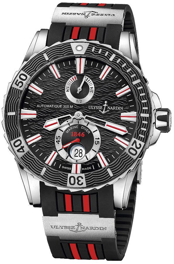 Ulysse Nardin Marine Watches Mens Black Self winding Automatic Chronometer 263-10-3R-92 Watch