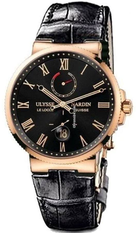 Ulysse Nardin Marine Watches Mens Black Self winding Automatic Chronometer 266-61-TOWER Watch