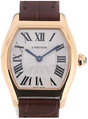 Cartier Tortue Watches Ladies Silver Guilloche Manual Winding W1556360 Watch