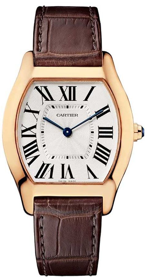 Cartier Tortue Watches Ladies Silver Guilloche Manual Winding W1556362 Watch