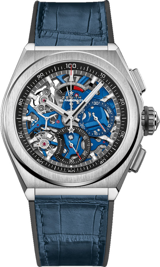 Zenith Defy El Primero 21 Watches Mens Openworked Blue Skeleton Self winding Automatic Chronometer 95-9002-9004-78-R584 Watch