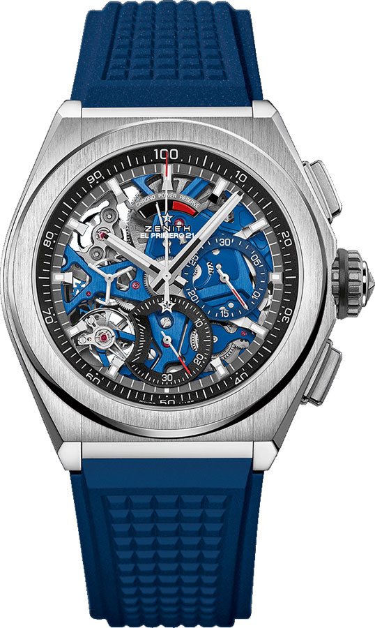 Zenith Defy El Primero 21 Watches Mens Openworked Blue Skeleton Self winding Automatic Chronometer 95-9002-9004-78-R590 Watch