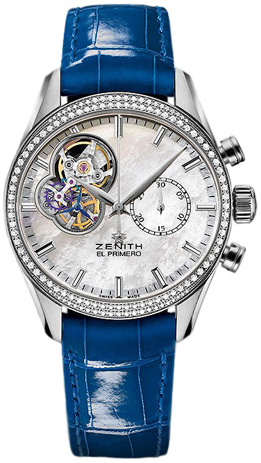 Zenith Chronomaster El Primero Watches Mens Mother of Pearl White Self winding Automatic 16-2150-4062-81-C754 Watch