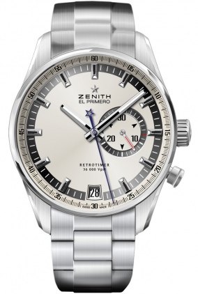 Zenith 2010 El Primero Collection Watches Mens Silver Self winding Automatic Chronometer 03-2030-4055-01-M2040 Watch